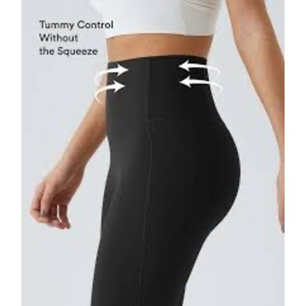 Halara Ultra Sculpt Black High-Waisted Tummy Control Pocket Capri Leggings XS